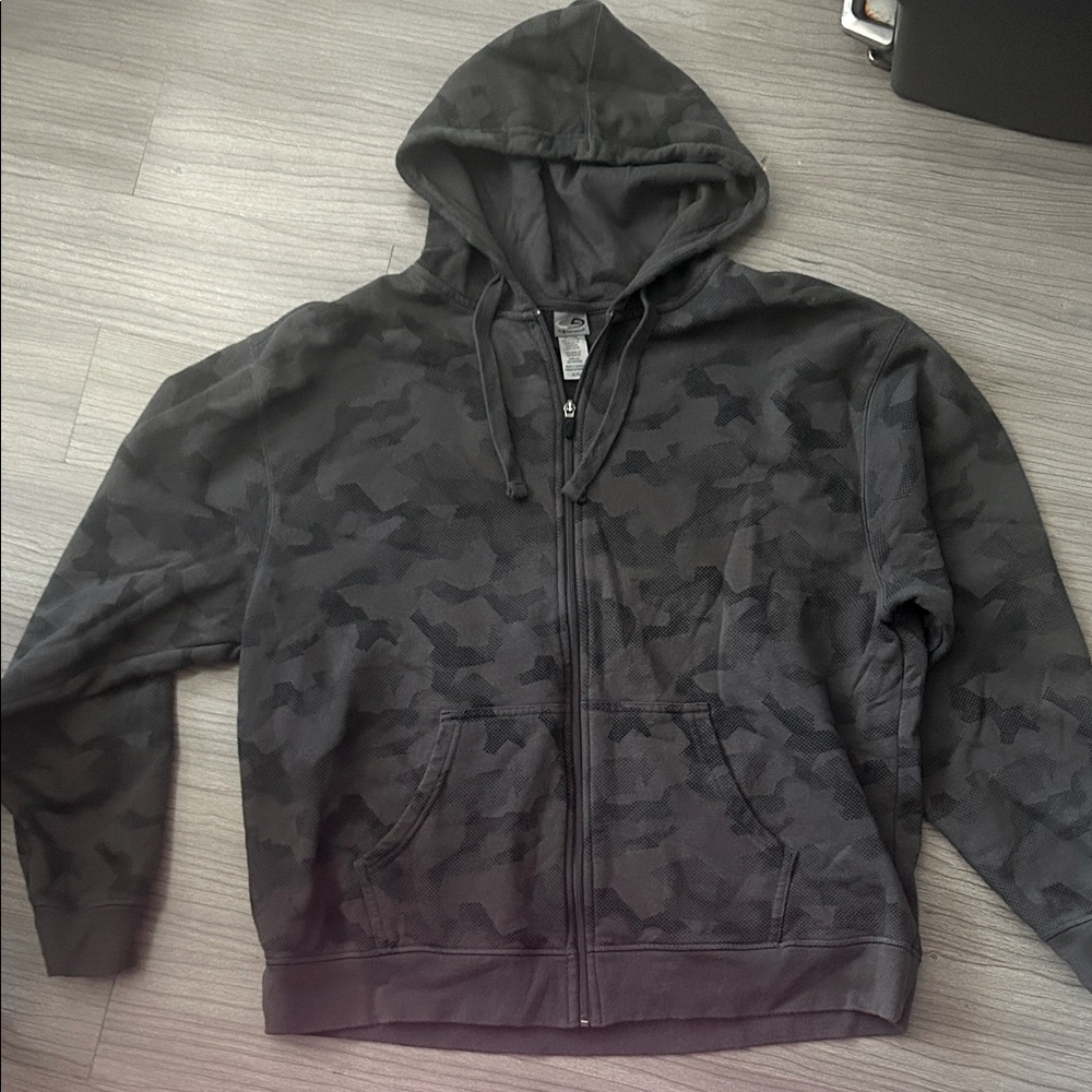 Men's Camo Zip-Up Hoodie, Sz XL